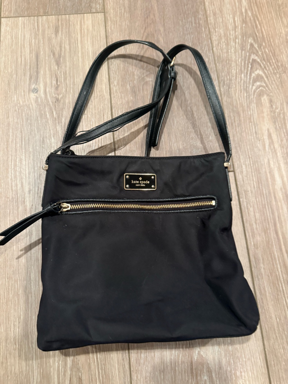 kate spade Black Nylon Shoulder Crossbody with Gold Hardware